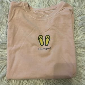 Life is Good Flip Flop Dusty Rose Shirt